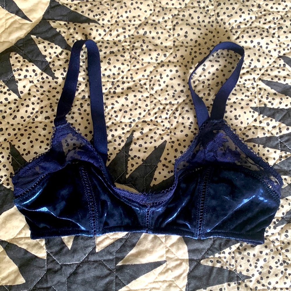 Midnight Blue Velvet Bralette